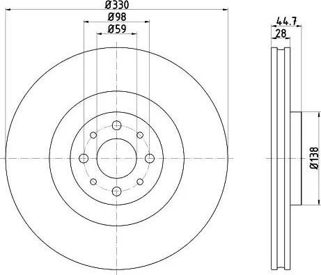 HELLA PAGID 8DD 355 122-481 - Тормозной диск avtokuzovplus.com.ua