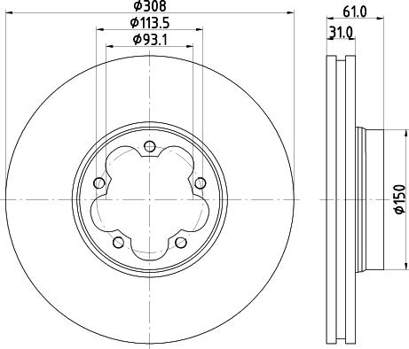 HELLA PAGID 8DD 355 122-801 - Тормозной диск autodnr.net