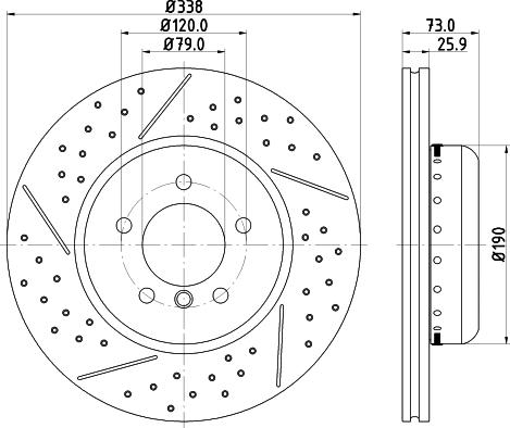 HELLA PAGID 8DD 355 123-041 - Гальмівний диск autocars.com.ua