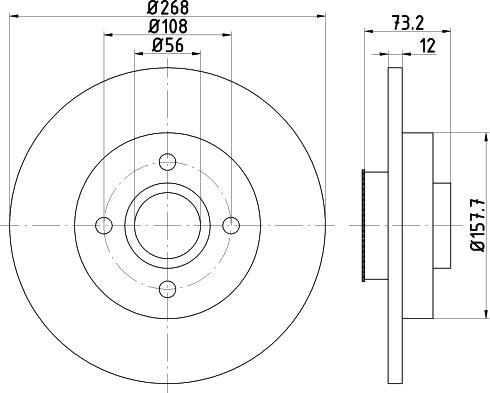 HELLA PAGID 8DD 355 123-261 - Гальмівний диск autocars.com.ua