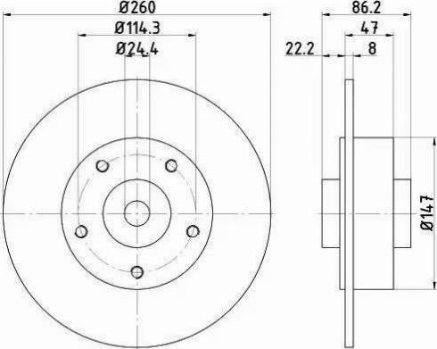 HELLA PAGID 8DD 355 120-101 - Тормозной диск avtokuzovplus.com.ua