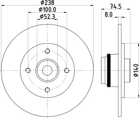 HELLA PAGID 8DD 355 123-351 - Тормозной диск avtokuzovplus.com.ua