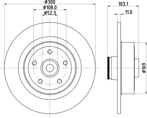 HELLA PAGID 8DD 355 123-361 - Гальмівний диск autocars.com.ua