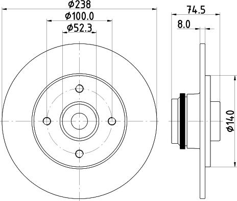 HELLA PAGID 8DD 355 123-431 - Тормозной диск avtokuzovplus.com.ua