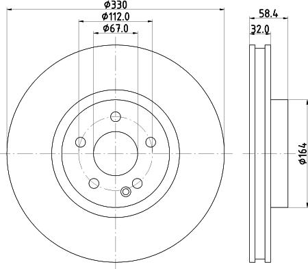 HELLA PAGID 8DD 355 123-501 - Гальмівний диск autocars.com.ua