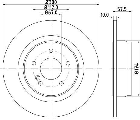 HELLA PAGID 8DD 355 123-681 - Гальмівний диск autocars.com.ua