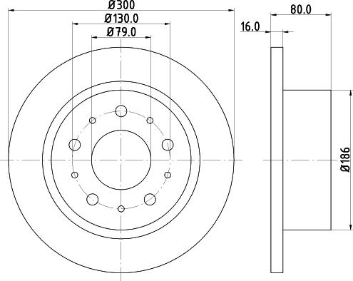 HELLA PAGID 8DD 355 123-751 - Гальмівний диск autocars.com.ua