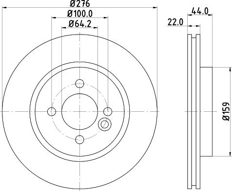 HELLA PAGID 8DD 355 123-851 - Гальмівний диск autocars.com.ua