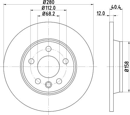 HELLA PAGID 8DD 355 124-631 - Гальмівний диск autocars.com.ua