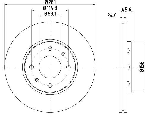 HELLA PAGID 8DD 355 124-781 - Гальмівний диск autocars.com.ua