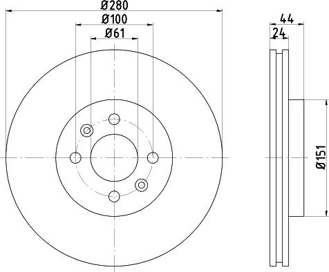 HELLA PAGID 8DD 355 124-951 - Тормозной диск avtokuzovplus.com.ua