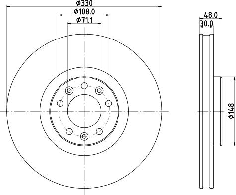 HELLA PAGID 8DD 355 125-331 - Гальмівний диск autocars.com.ua