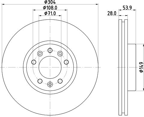 HELLA PAGID 8DD 355 125-411 - Гальмівний диск autocars.com.ua