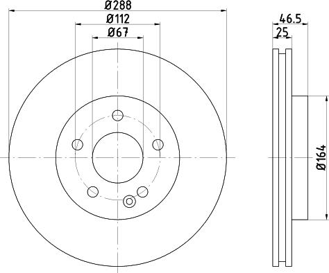 HELLA PAGID 8DD 355 125-541 - Гальмівний диск autocars.com.ua