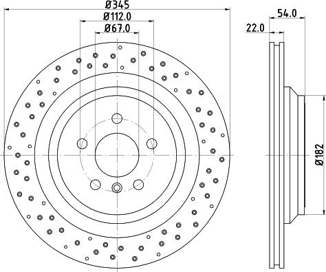 HELLA PAGID 8DD 355 126-281 - Гальмівний диск autocars.com.ua