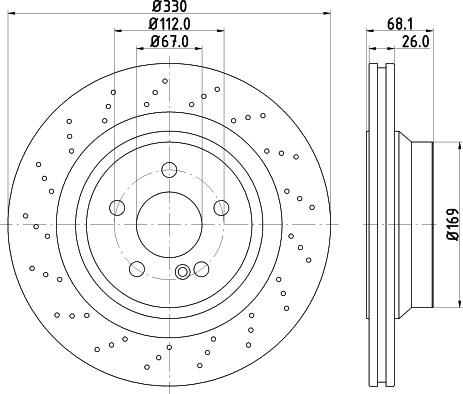 HELLA PAGID 8DD 355 126-402 - Гальмівний диск autocars.com.ua