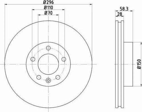 HELLA PAGID 8DD 355 102-831 - Гальмівний диск autocars.com.ua