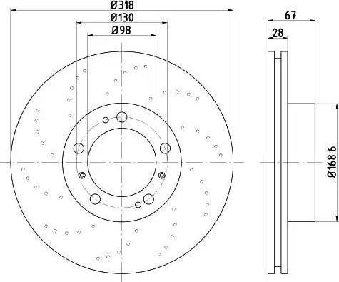 HELLA PAGID 8DD 355 121-871 - Гальмівний диск autocars.com.ua