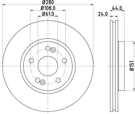 HELLA PAGID 8DD 355 127-741 - Гальмівний диск autocars.com.ua