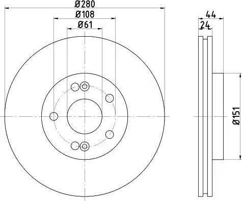 HELLA PAGID 8DD 355 108-631 - Гальмівний диск autocars.com.ua