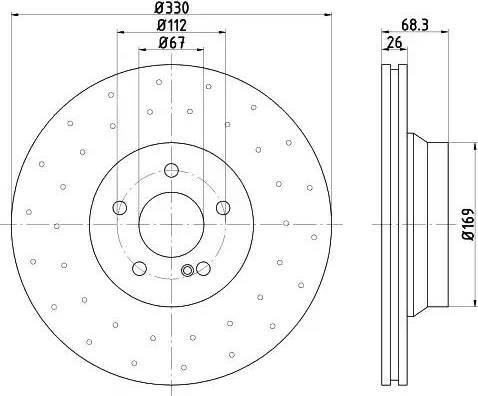 HELLA PAGID 8DD 355 109-441 - Гальмівний диск autocars.com.ua