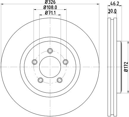 HELLA PAGID 8DD 355 128-881 - Гальмівний диск autocars.com.ua