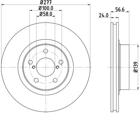 HELLA PAGID 8DD 355 129-421 - Гальмівний диск autocars.com.ua