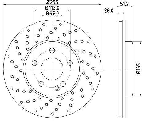 HELLA PAGID 8DD 355 129-681 - Гальмівний диск autocars.com.ua