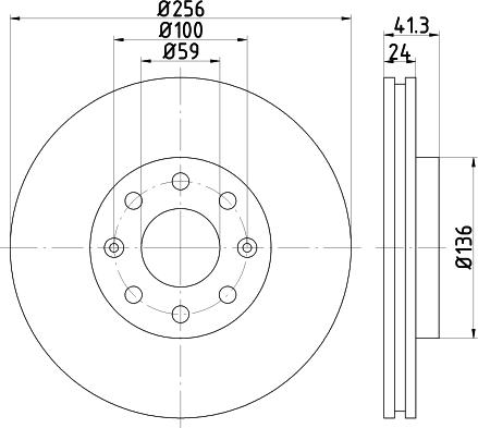 HELLA PAGID 8DD 355 129-891 - Гальмівний диск autocars.com.ua