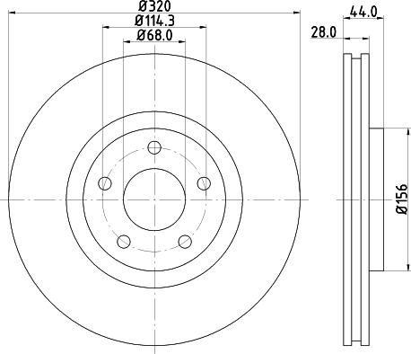 HELLA PAGID 8DD 355 129-981 - Гальмівний диск autocars.com.ua