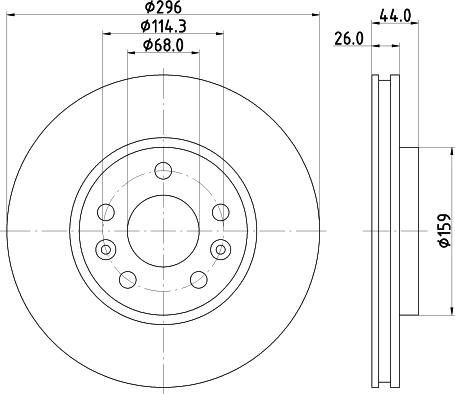 HELLA PAGID 8DD 355 131-871 - Гальмівний диск autocars.com.ua