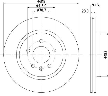 HELLA PAGID 8DD 355 132-181 - Гальмівний диск autocars.com.ua