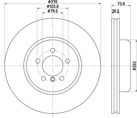 HELLA PAGID 8DD 355 132-801 - Гальмівний диск autocars.com.ua