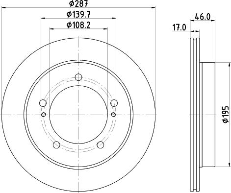 HELLA PAGID 8DD 355 132-911 - Гальмівний диск autocars.com.ua