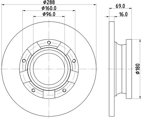 HELLA PAGID 8DD355133071 - Тормозной диск avtokuzovplus.com.ua