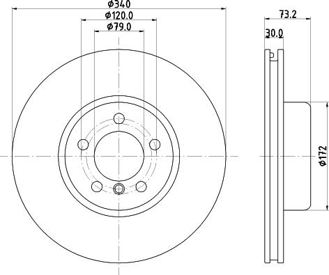 HELLA PAGID 8DD 355 133-541 - Гальмівний диск autocars.com.ua