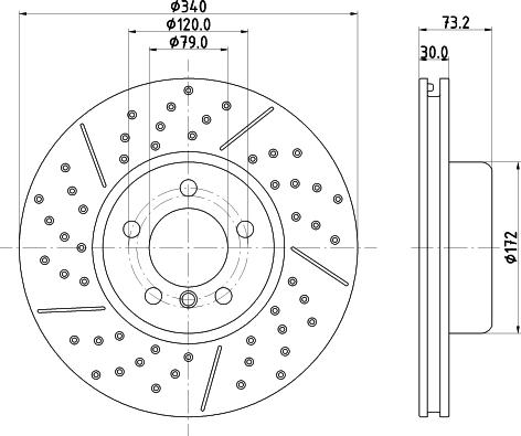 HELLA PAGID 8DD 355 133-551 - Гальмівний диск autocars.com.ua