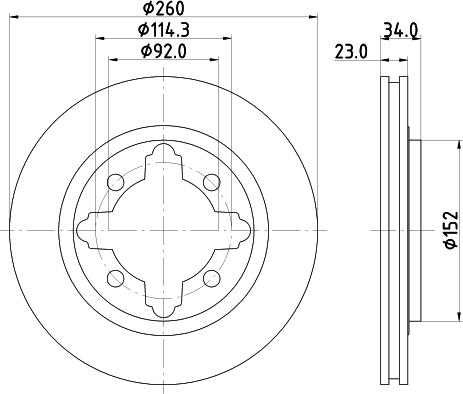 HELLA PAGID 8DD 355 133-891 - Тормозной диск avtokuzovplus.com.ua