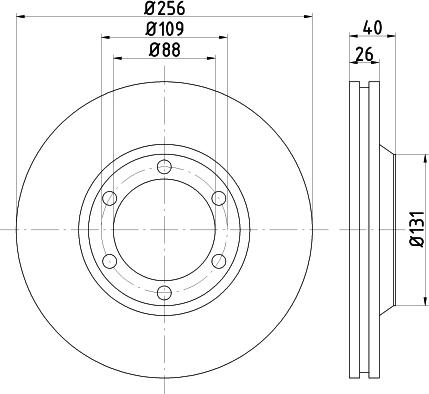 HELLA PAGID 8DD 355 133-971 - Гальмівний диск autocars.com.ua