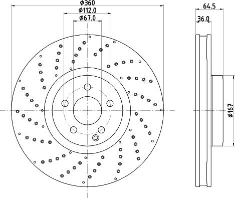 HELLA PAGID 8DD 355 134-571 - Гальмівний диск autocars.com.ua