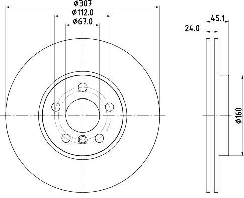 HELLA PAGID 8DD 355 135-121 - Гальмівний диск autocars.com.ua