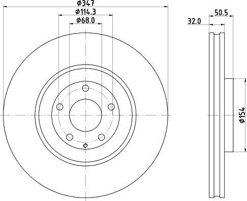 HELLA PAGID 8DD 355 135-271 - Гальмівний диск autocars.com.ua