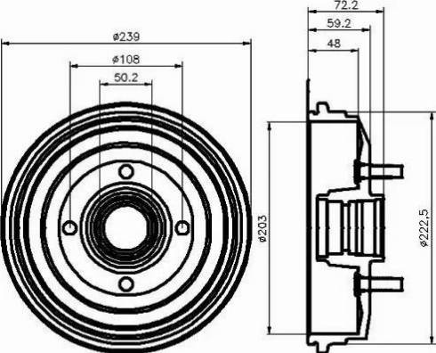 HELLA PAGID 8DT 355 300-191 - Гальмівний барабан autocars.com.ua