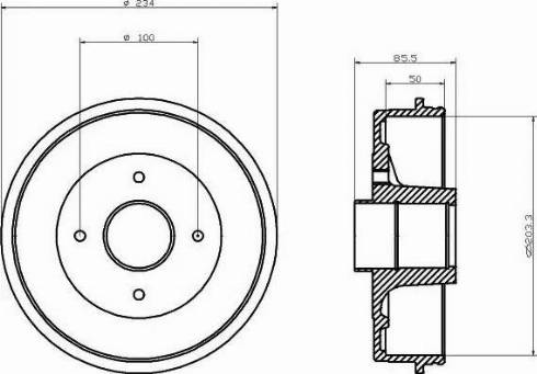 HELLA PAGID 8DT 355 300-241 - Гальмівний барабан autocars.com.ua