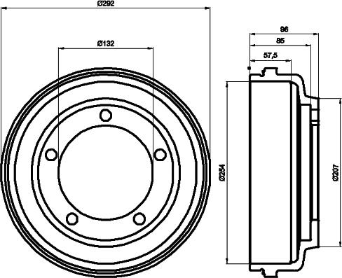 HELLA PAGID 8DT 355 300-461 - Гальмівний барабан autocars.com.ua