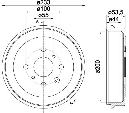 HELLA PAGID 8DT 355 300-581 - Гальмівний барабан autocars.com.ua