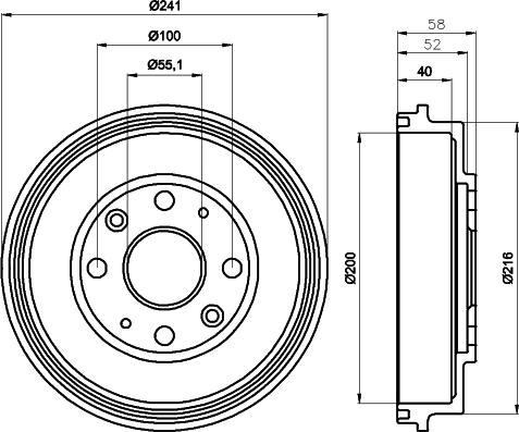 HELLA PAGID 8DT 355 300-761 - Тормозной барабан avtokuzovplus.com.ua