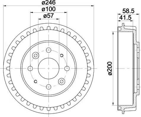 HELLA PAGID 8DT 355 300-781 - Гальмівний барабан autocars.com.ua