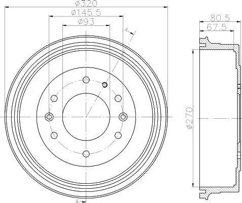 HELLA PAGID 8DT 355 301-051 - Гальмівний барабан autocars.com.ua