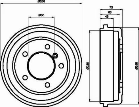 HELLA PAGID 8DT 355 301-151 - Гальмівний барабан autocars.com.ua